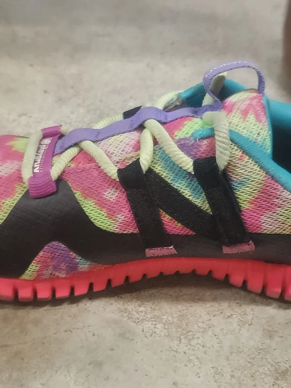New Balance Kids Size 2.5 Tie-Dye Pink & Teal Athletic Shoes